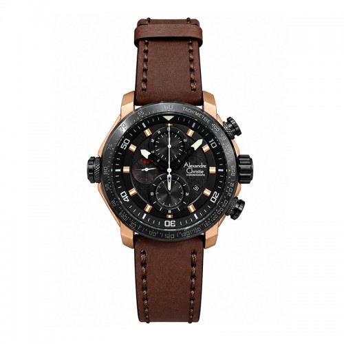 Alexandre Christie AC 6565 Rosegold Brown Leather MCLBRBA